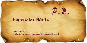 Popeszku Mária névjegykártya